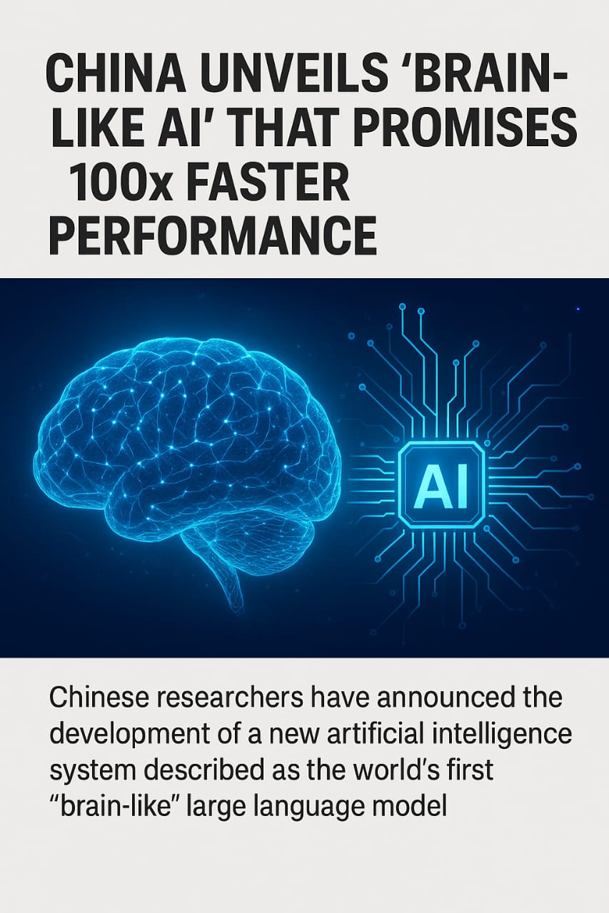 China Unveils “Brain-Like AI” That Promises 100× Faster Performance