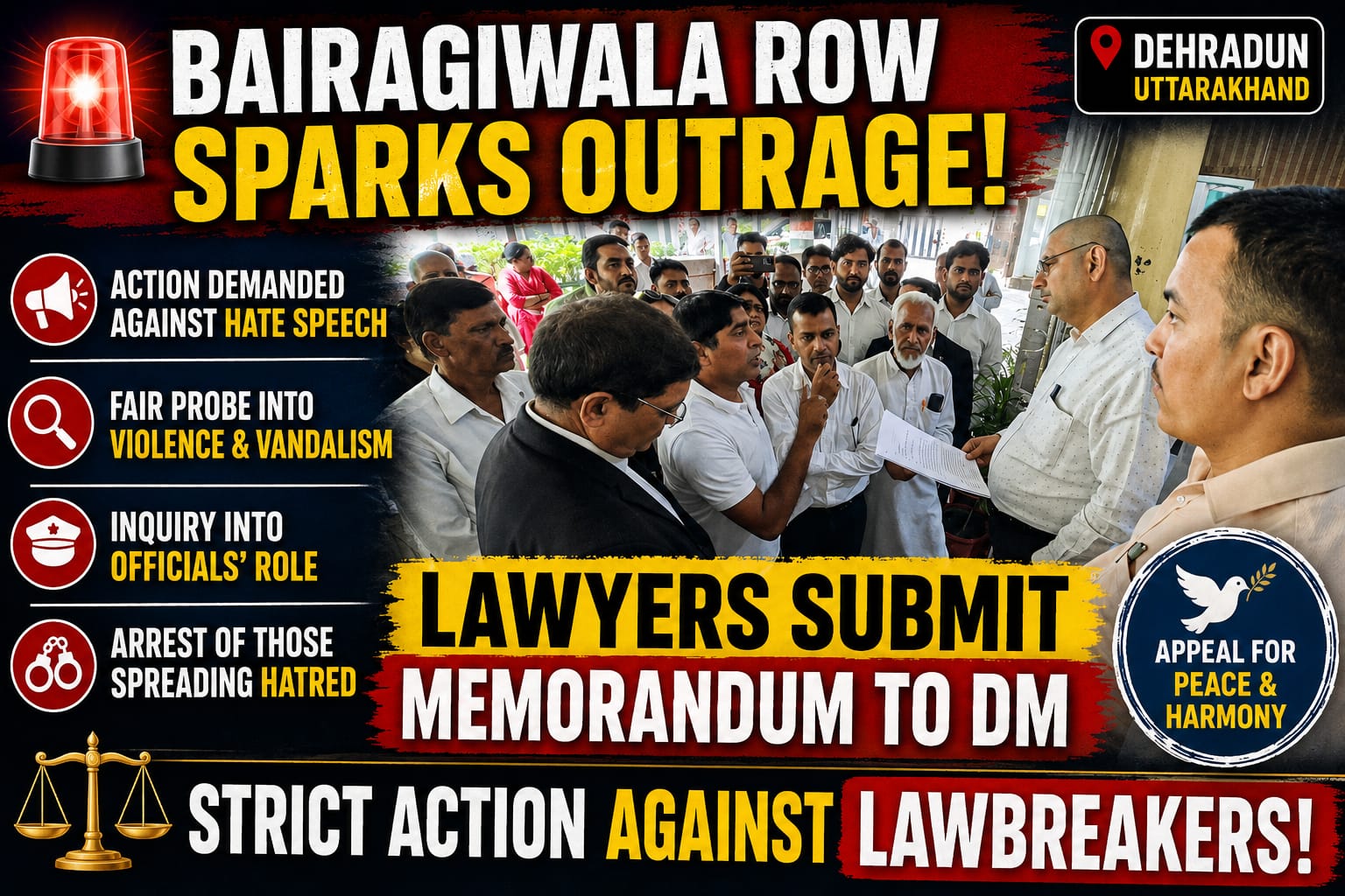 Advocates Submit Memorandum to DM Over Bairagiwala Incident, Seek Strict Action Against Hate Speech and Violence