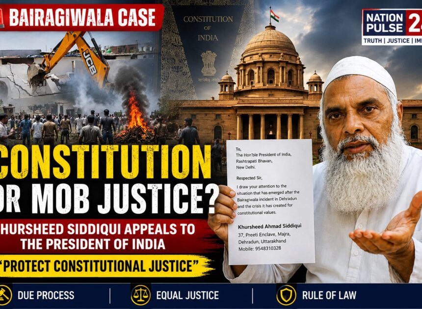 Khursheed Ahmad Siddiqui Appeals to President Over Bairagiwala Case, Raises Constitutional Concerns