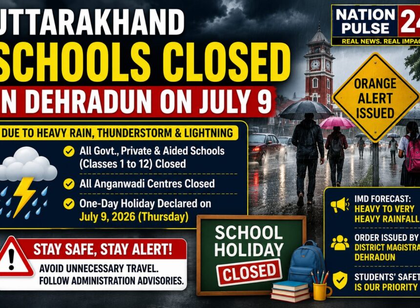 Heavy Rain Alert: Schools, Anganwadi Centres Closed Across Dehradun on July 9