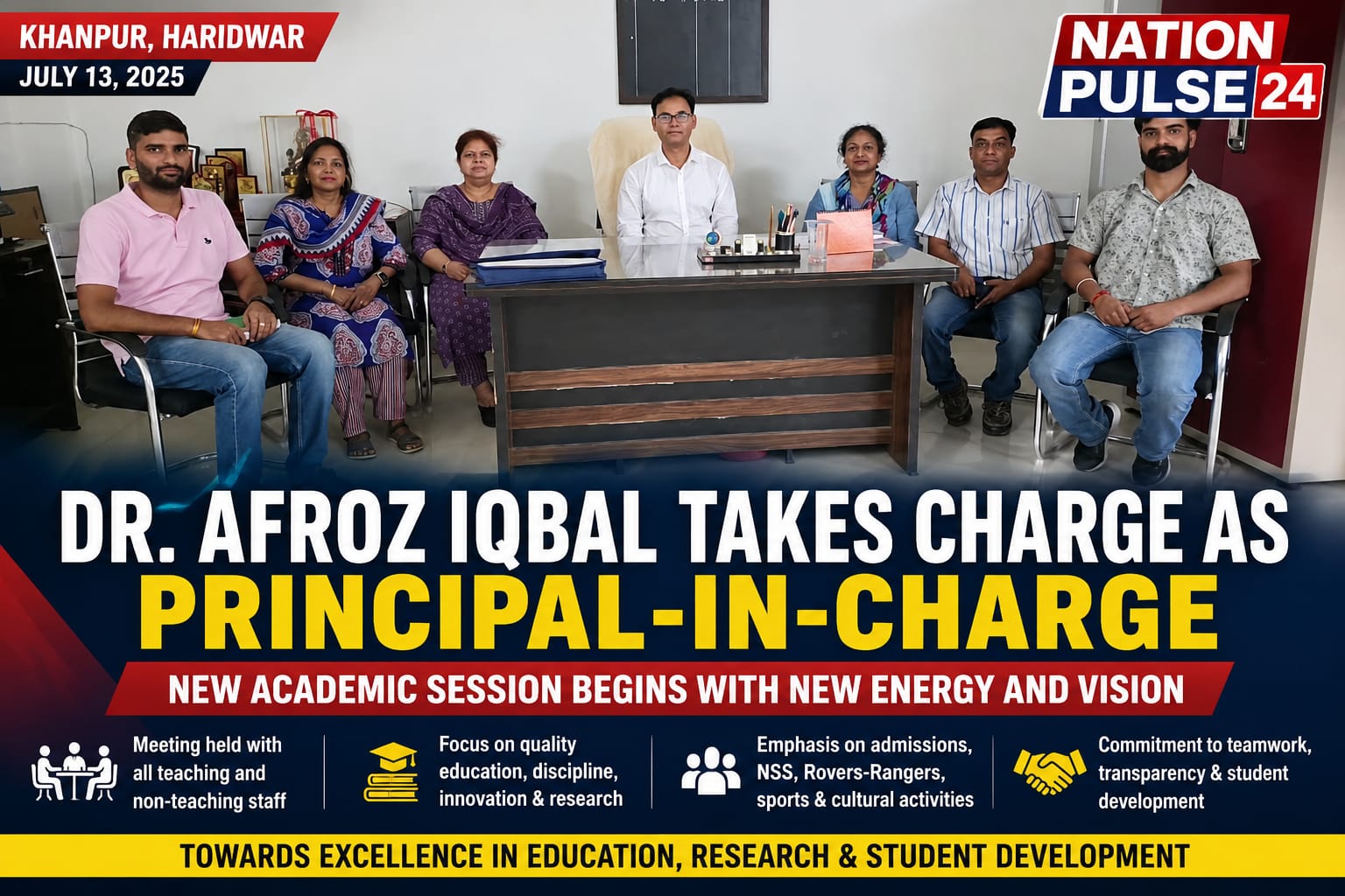 Principal-in-Charge Dr. Afroz Iqbal Springs Into Action, Ushers in a New Work Culture at R.D.K. Government College