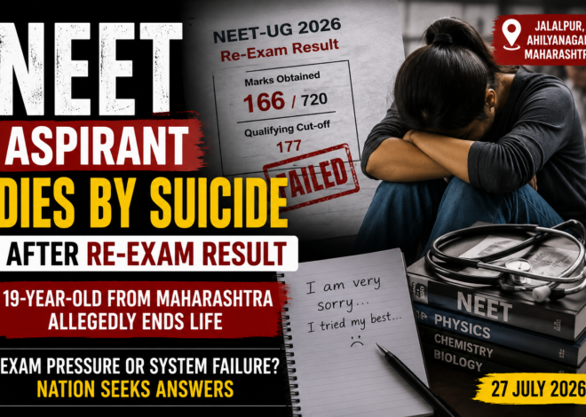 NEET Aspirant Allegedly Dies by Suicide in Maharashtra After Re-Exam Result, Raising Fresh Concerns Over Exam Pressure