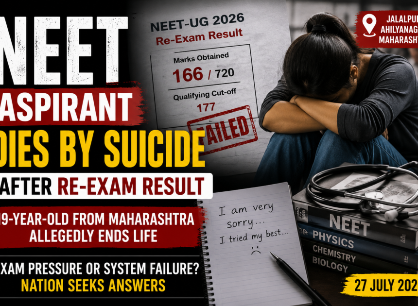 NEET Aspirant Allegedly Dies by Suicide in Maharashtra After Re-Exam Result, Raising Fresh Concerns Over Exam Pressure
