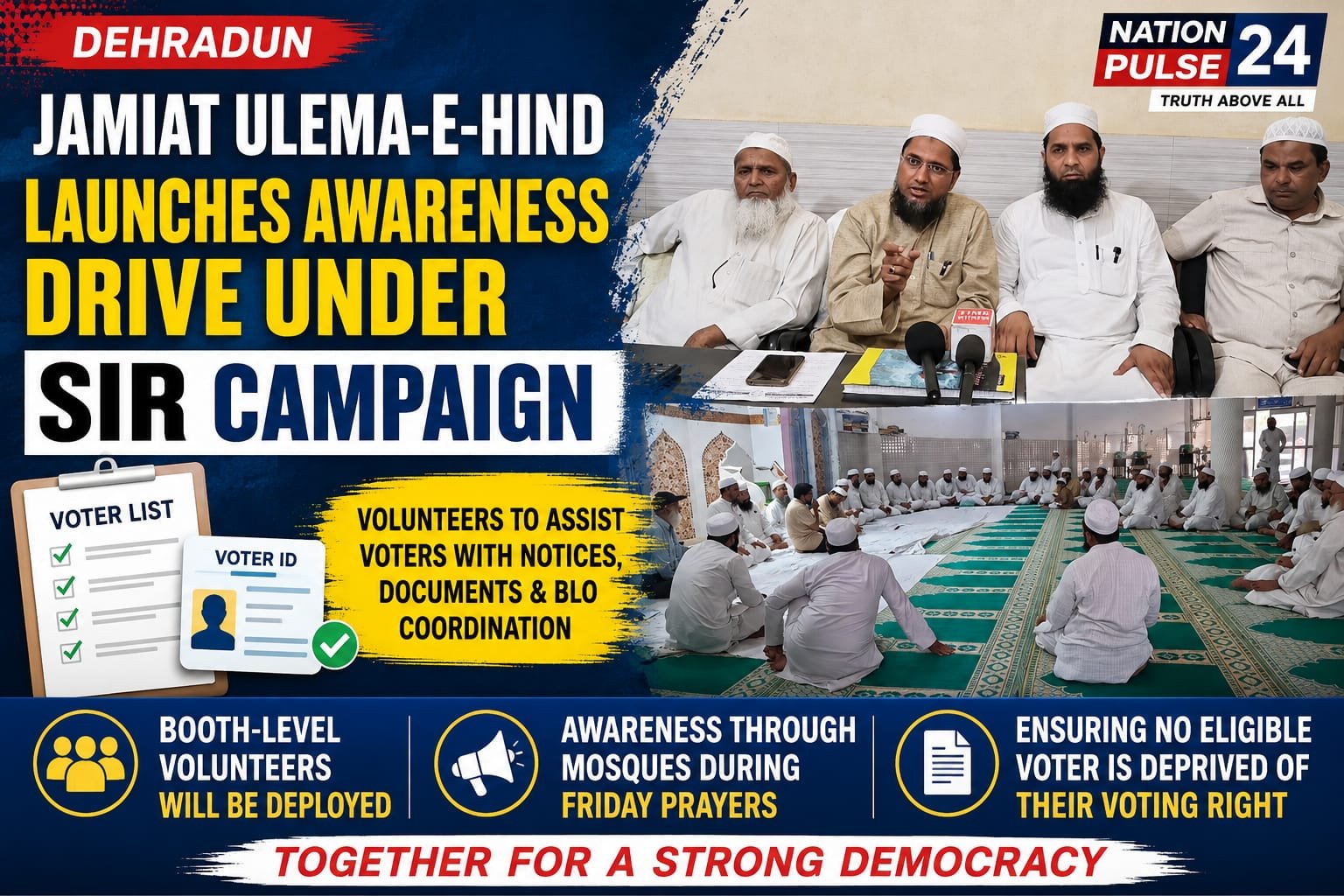 Jamiat Ulema-e-Hind Launches Awareness Drive to Help Eligible Voters During SIR Campaign in Dehradun