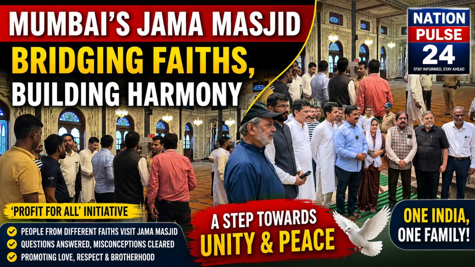 People of Different Faiths Visit Mumbai’s Historic Jama Masjid Under ‘Profit for All’ Initiative