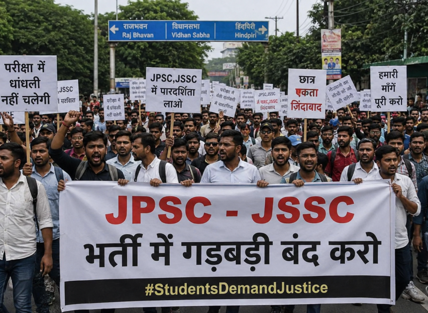 Jharkhand Students March to Assembly Over JPSC-JSSC Recruitment Controversy