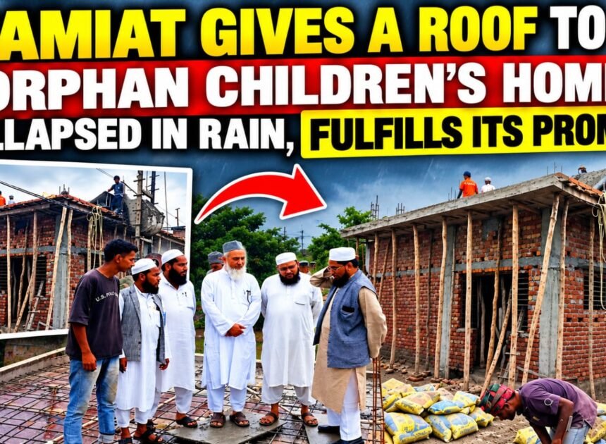 Jamiat Helps Rebuild Roof for Three Orphaned Children in Vikasnagar, Fulfils Its Promise