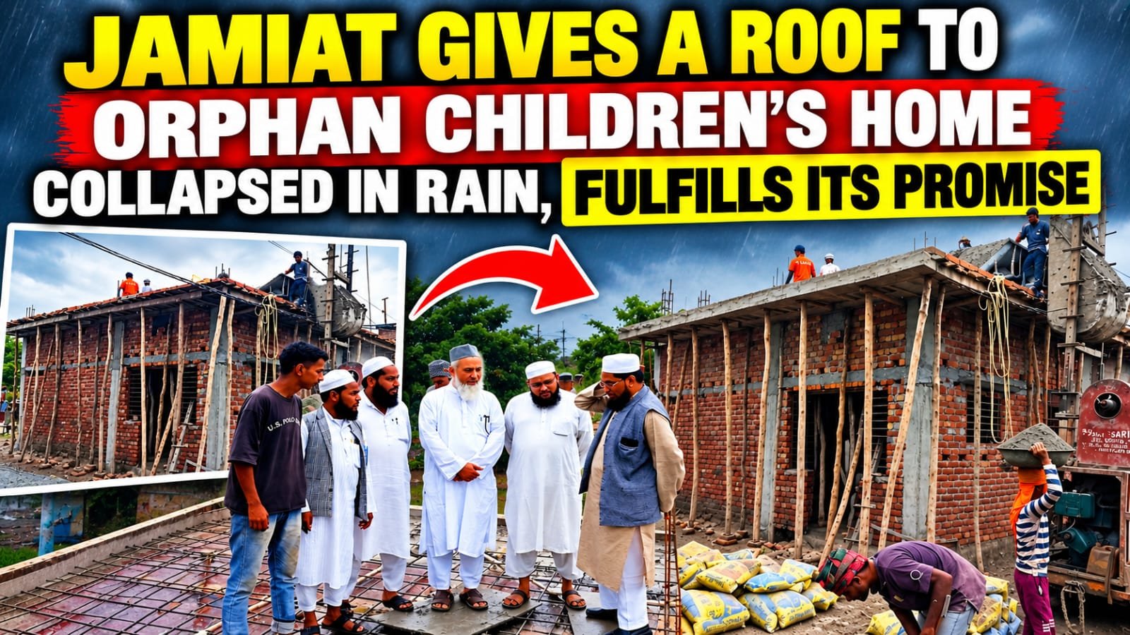 Jamiat Helps Rebuild Roof for Three Orphaned Children in Vikasnagar, Fulfils Its Promise