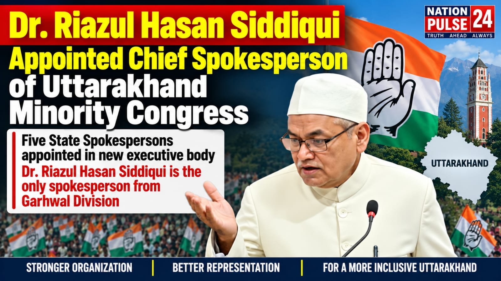Dr. Riazul Hasan Siddiqui Appointed Chief Spokesperson of Uttarakhand Minority Congress